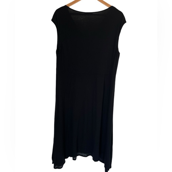 Eileen Fisher Womens Black Jersey Dress Cowl Neck Sleeveless Size Large Knit - Picture 7 of 7